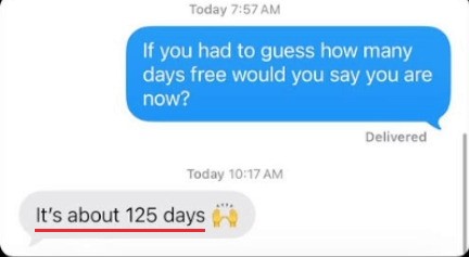 It's about 125 days