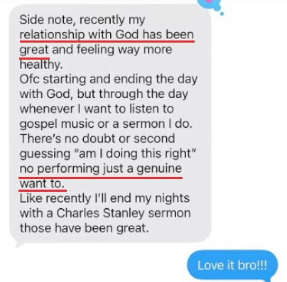 No performing, just a genuine want to
