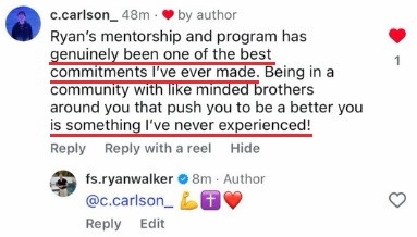 Ryan's mentorship has genuinely been one of the best commitments I've ever made